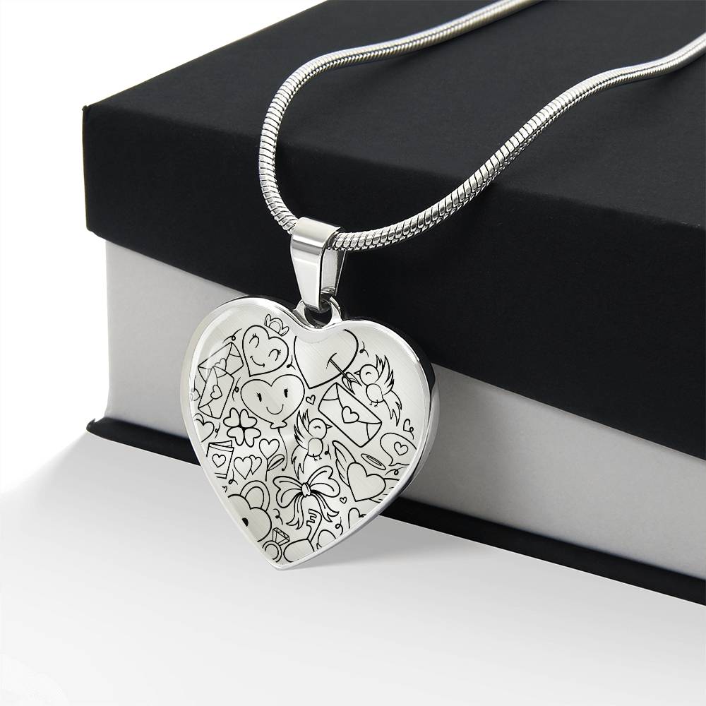 Colgante + Collar de Corazón Gráfico - Love Valentine