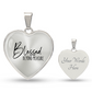 Graphic Heart Pendant + Necklace - Blessed Beyond Measure