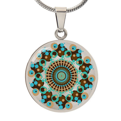 Graphic Circle Pendant + Necklace - Abstract Mandala 8