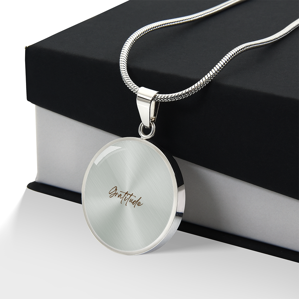 Graphic Circle Pendant + Necklace - Gratitude