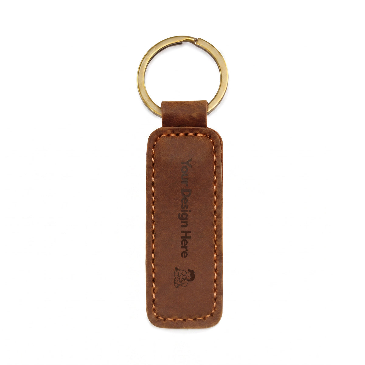 Engraved Leather Keychain
