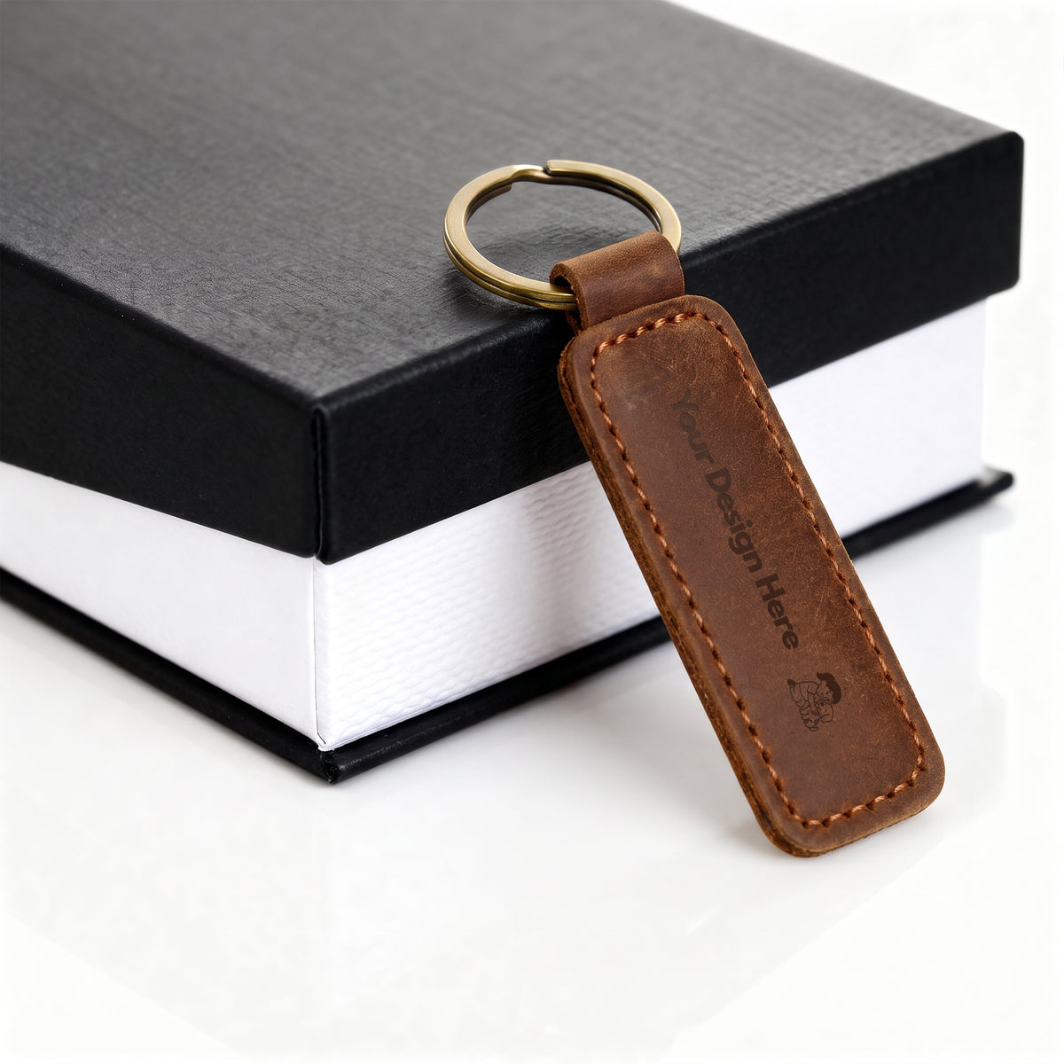 Engraved Leather Keychain