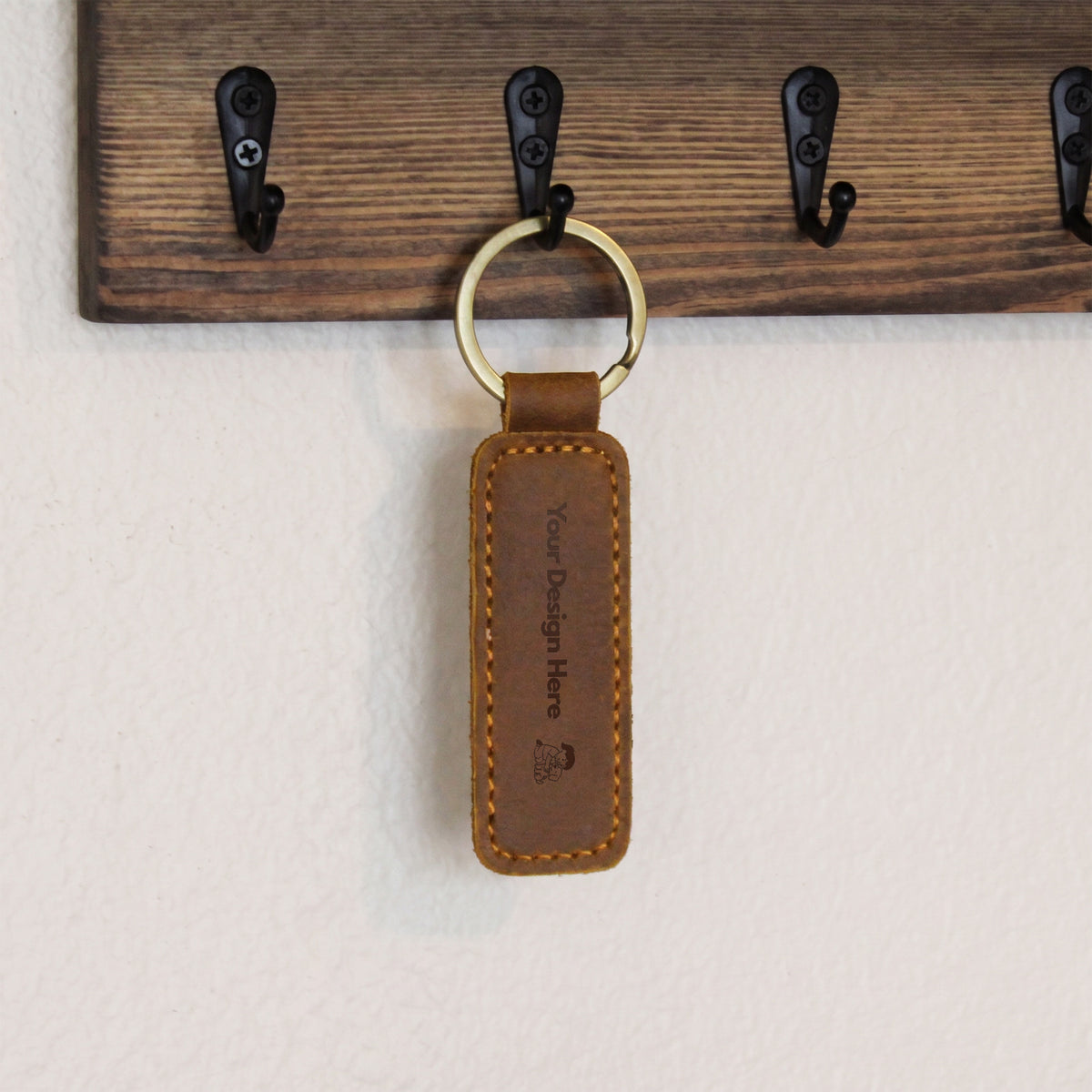 Engraved Leather Keychain