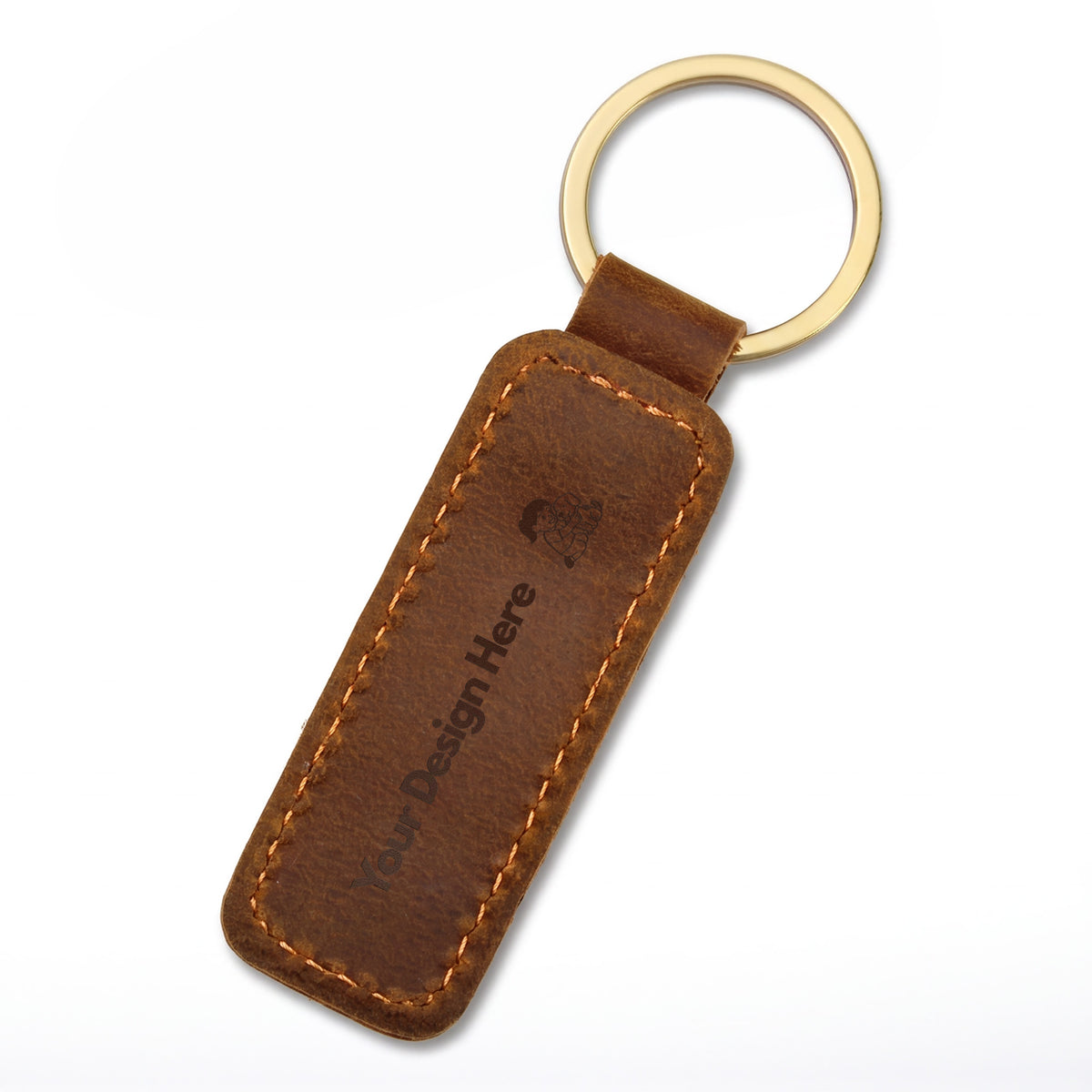 Engraved Leather Keychain
