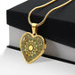 Graphic Heart Pendant + Necklace - Abstract Mandala