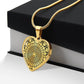 Graphic Heart Pendant + Necklace - Black Geometric Mandala