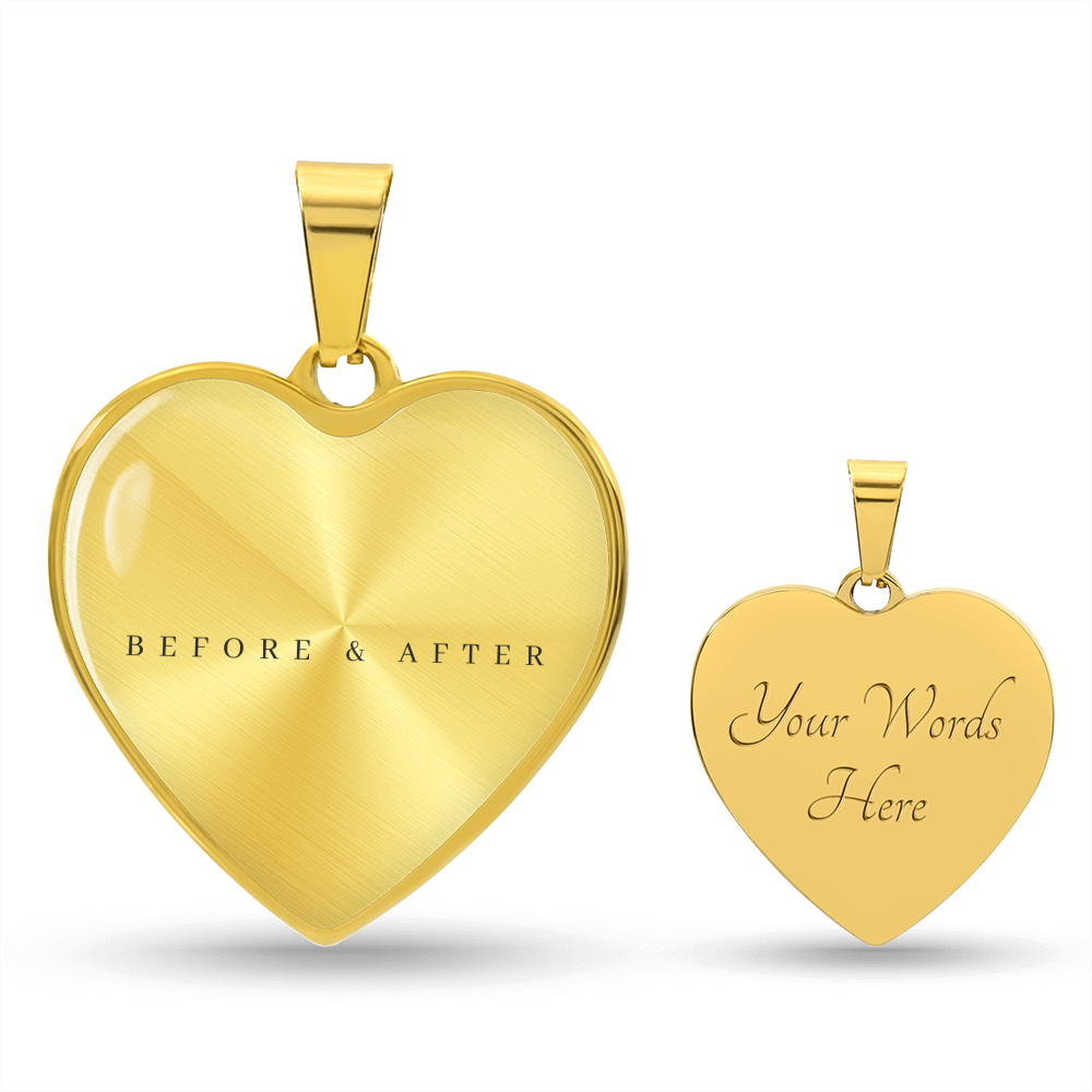 Graphic Heart Pendant + Necklace - Before & After