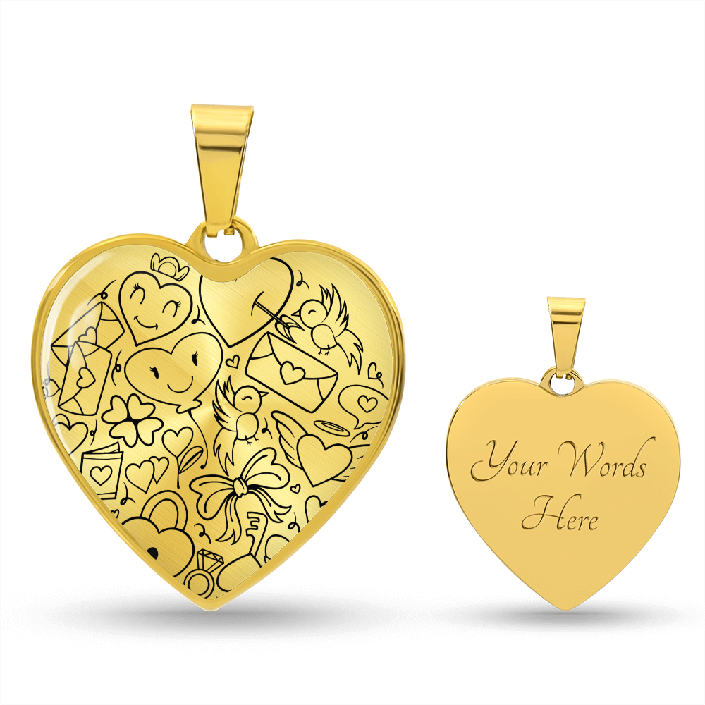 Colgante + Collar de Corazón Gráfico - Love Valentine