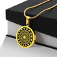 Graphic Circle Pendant + Necklace - Abstract Mandala 9