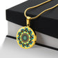 Graphic Circle Pendant + Necklace - Abstract Mandala 8