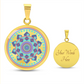 Graphic Circle Pendant + Necklace - Abstract Mandala 44
