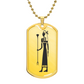 Graphic Dog Tag Pendant + Necklace - Egyptian Woman