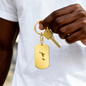 Engraved Dog Tag Keychain - Duck With Duckling