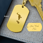 Engraved Dog Tag Keychain - Duck With Duckling