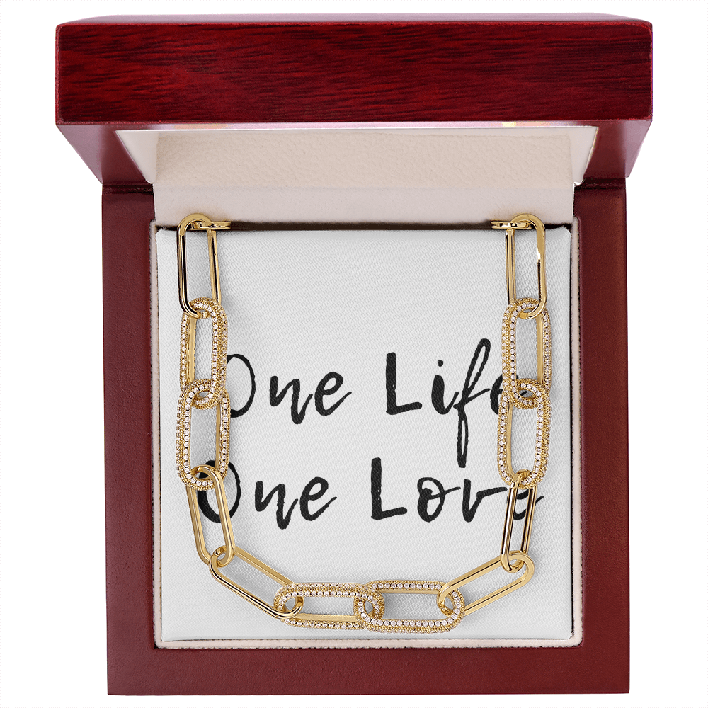 CZ Paperclip Chain Necklace / Forever Linked Necklace / Embellished Chain