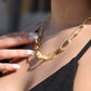 CZ Paperclip Chain Necklace / Forever Linked Necklace / Embellished Chain