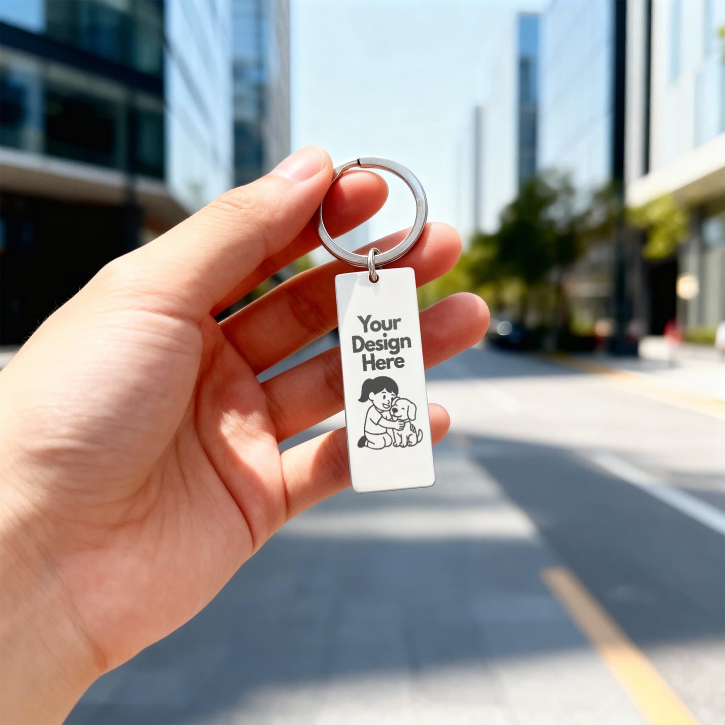 Personalized Engraved Rectangle Keychain