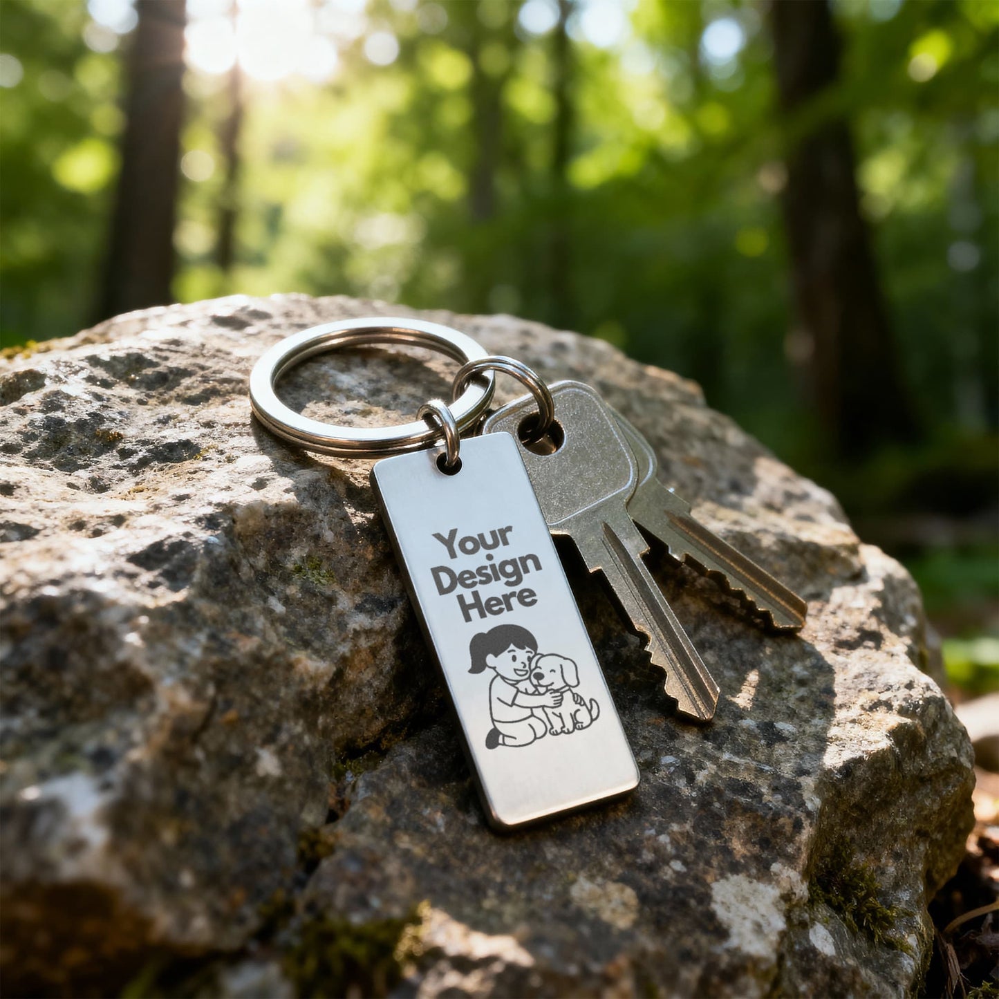 Personalized Engraved Rectangle Keychain