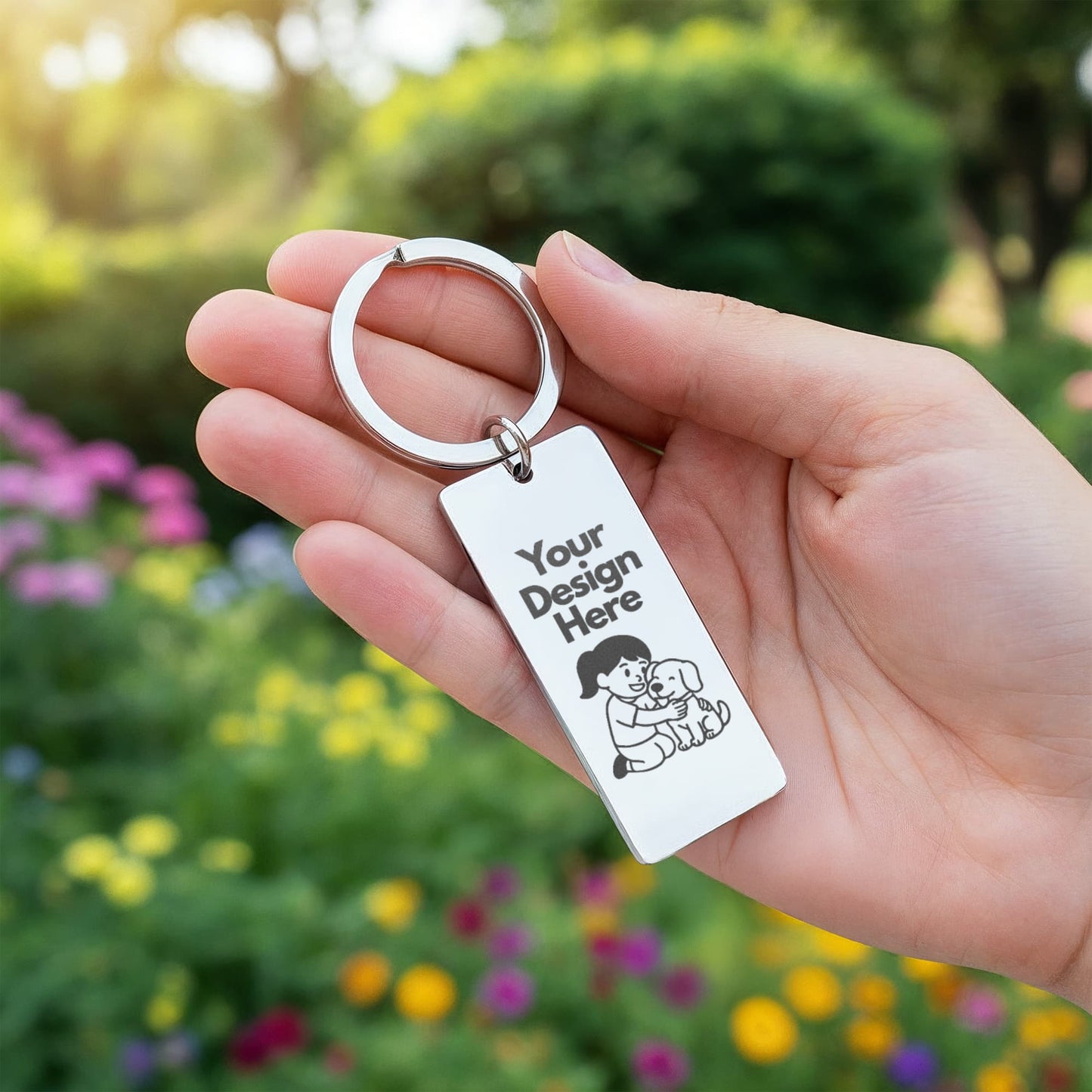 Personalized Engraved Rectangle Keychain