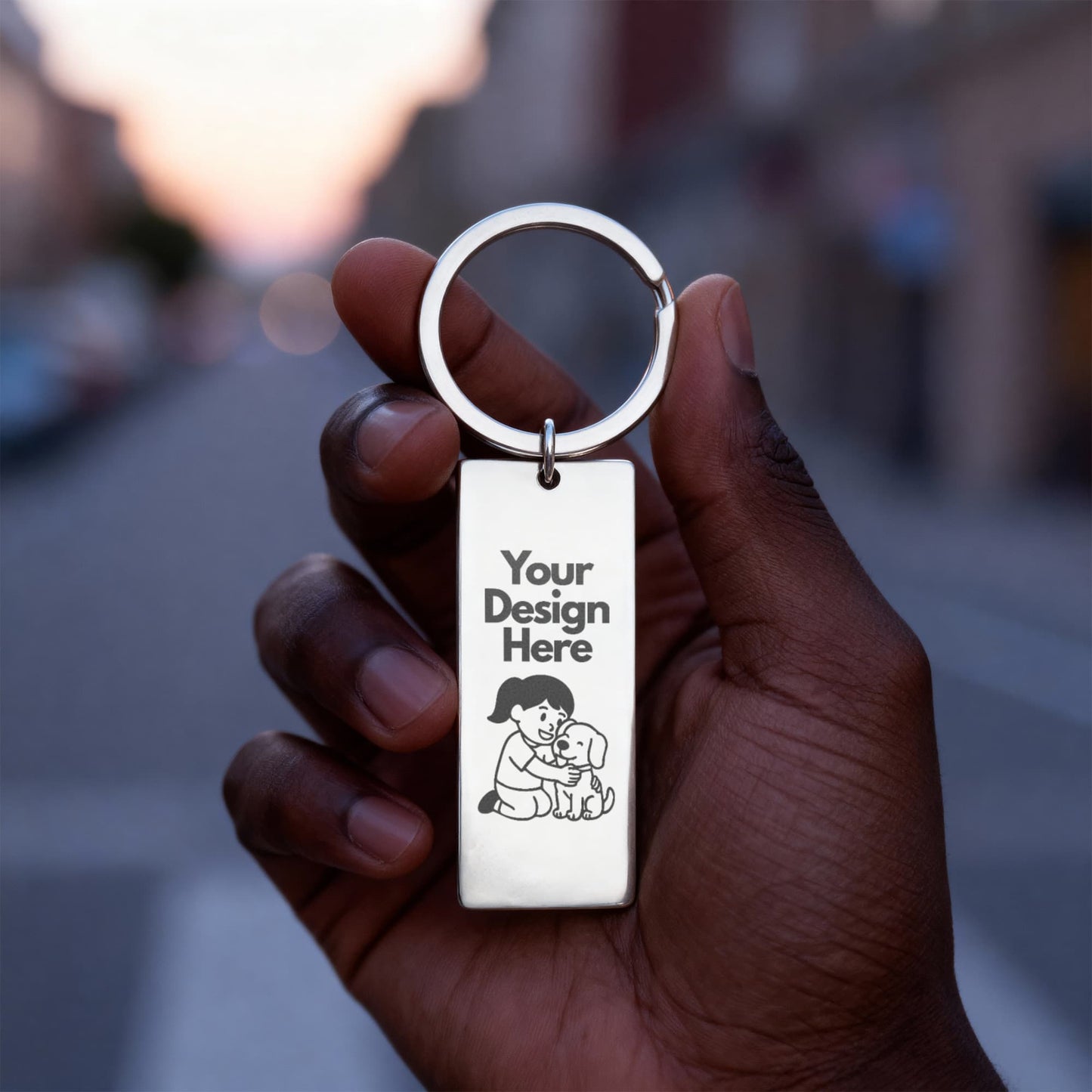 Personalized Engraved Rectangle Keychain