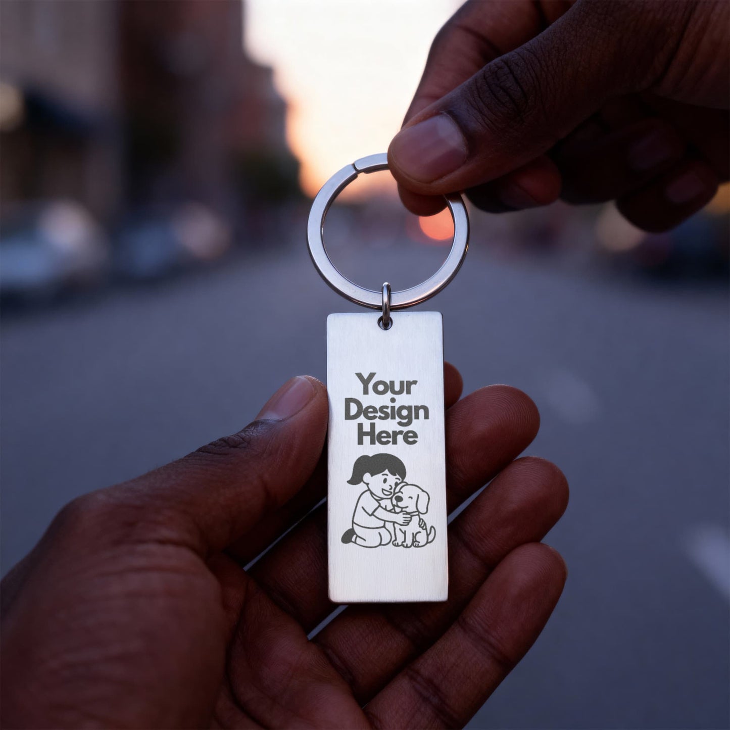Personalized Engraved Rectangle Keychain