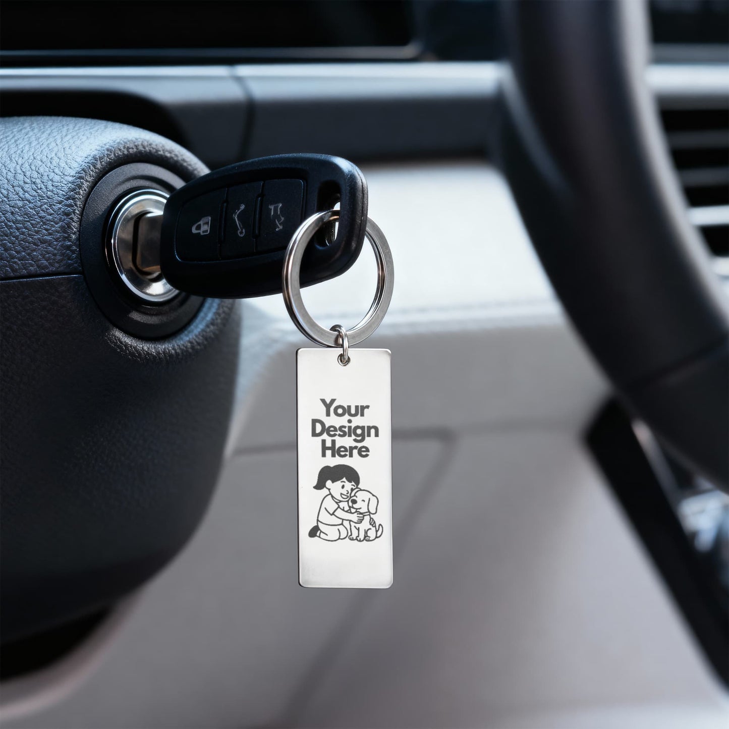 Personalized Engraved Rectangle Keychain