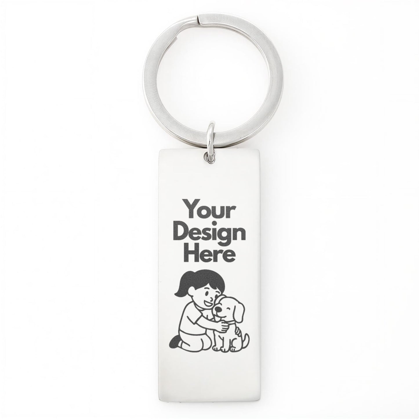 Personalized Engraved Rectangle Keychain