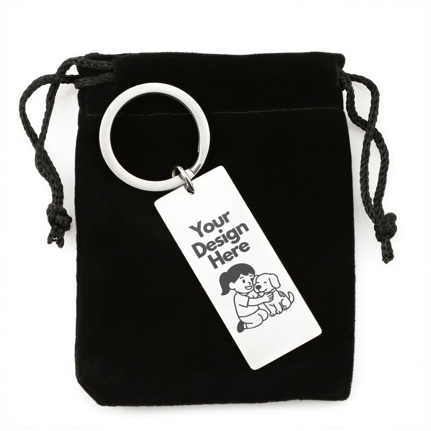 Personalized Engraved Rectangle Keychain