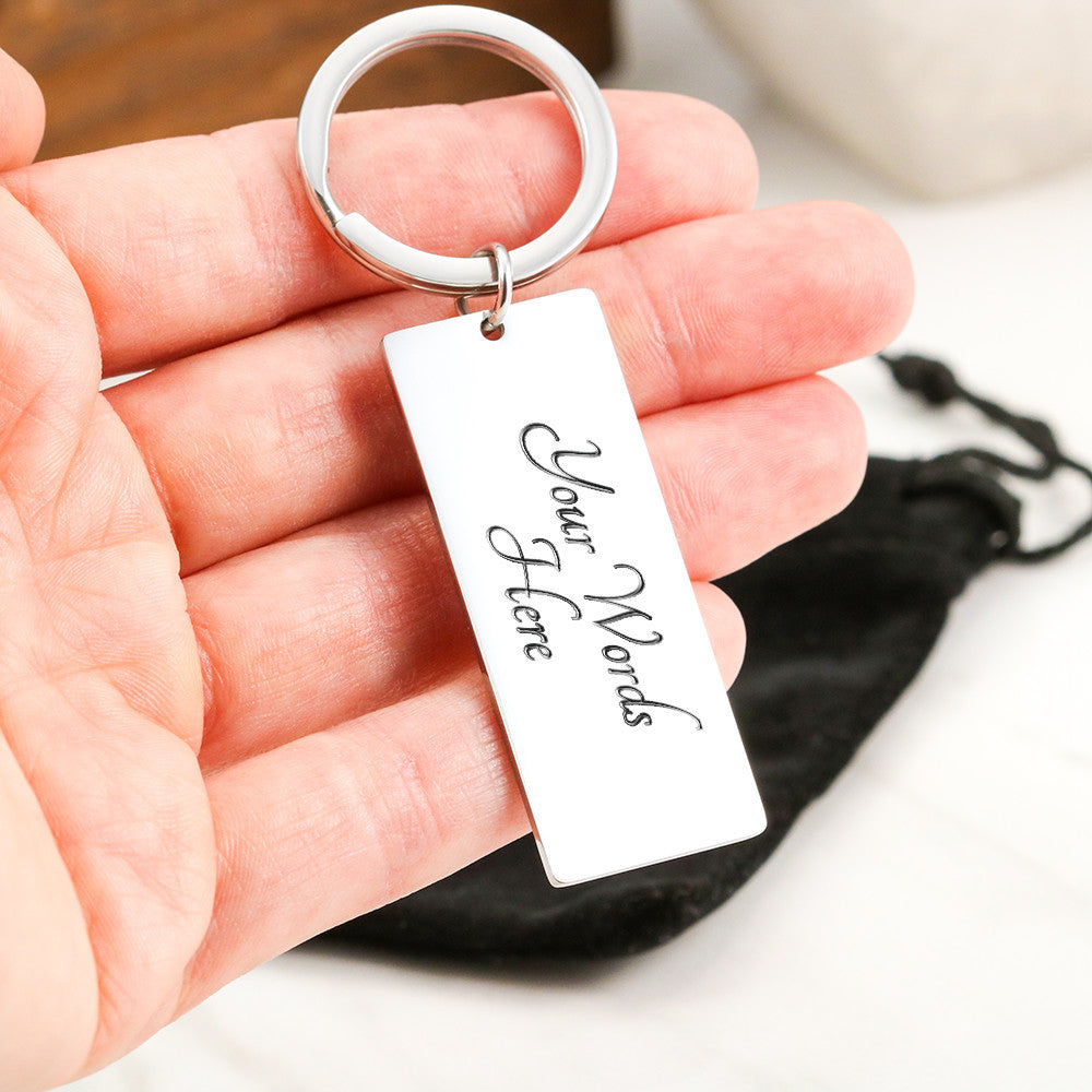 Personalized Engraved Rectangle Keychain