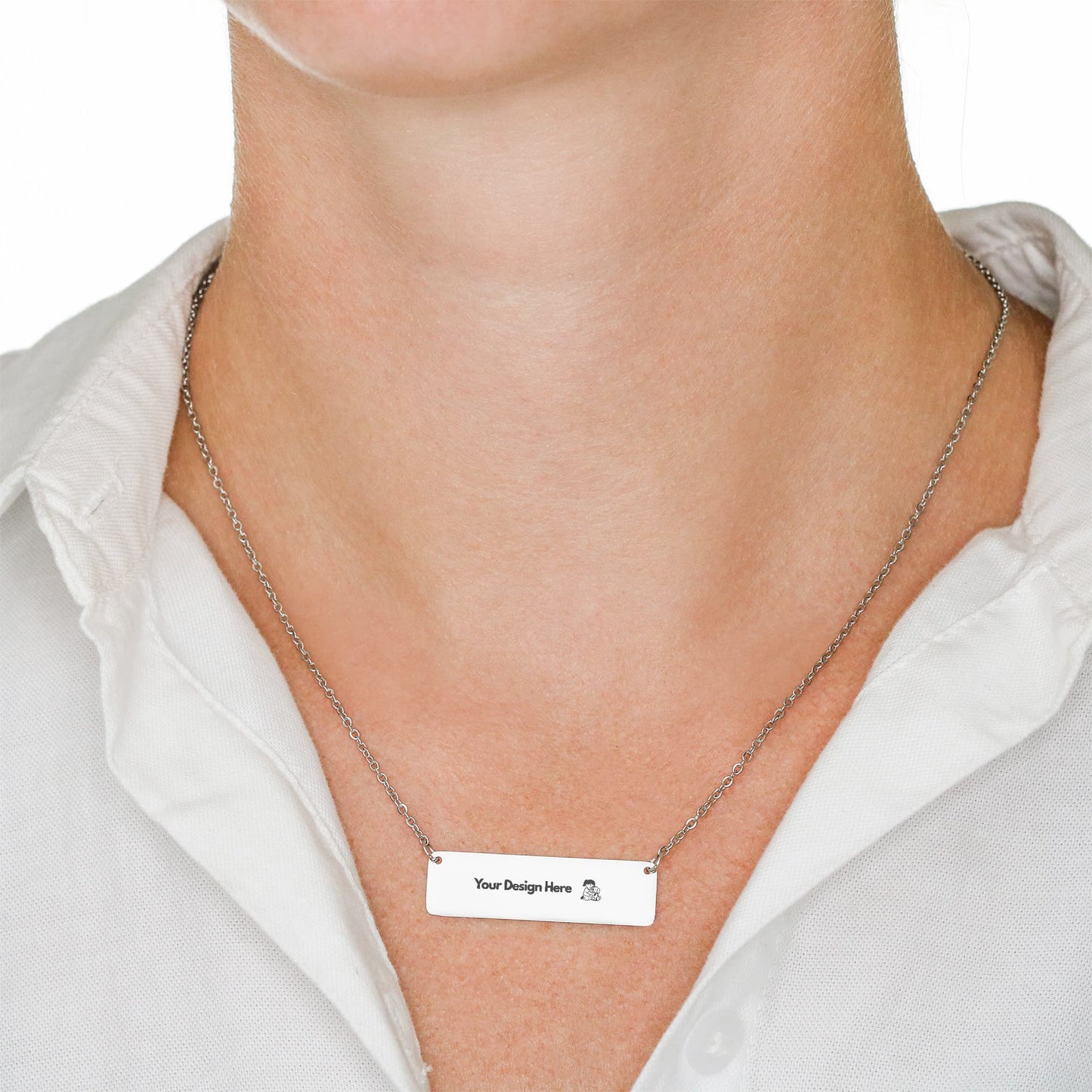 Custom Engraved Horizontal Bar Necklace