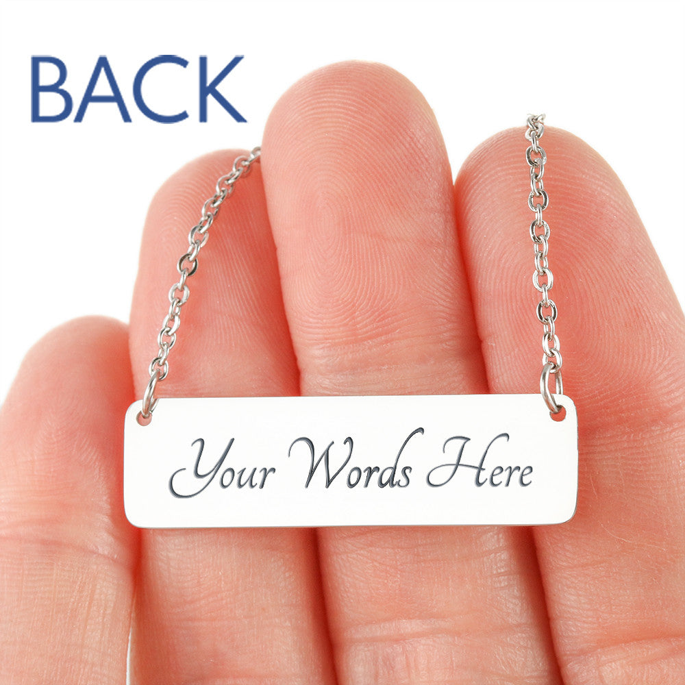 Custom Engraved Horizontal Bar Necklace