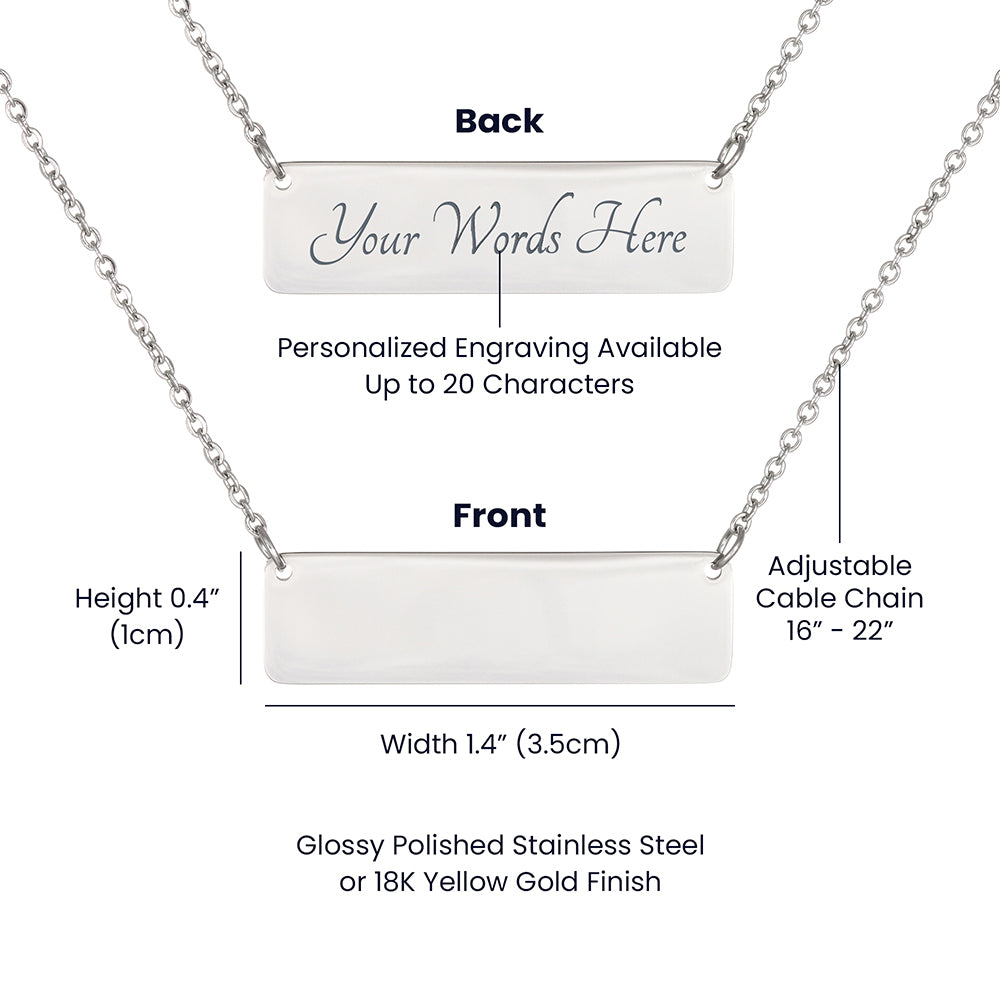 Custom Engraved Horizontal Bar Necklace