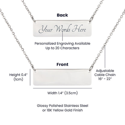 Custom Engraved Horizontal Bar Necklace