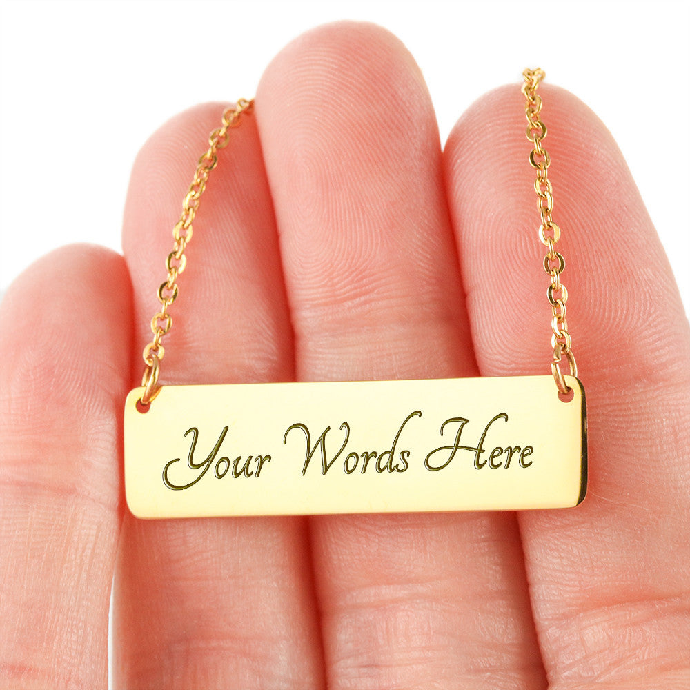 Custom Engraved Horizontal Bar Necklace
