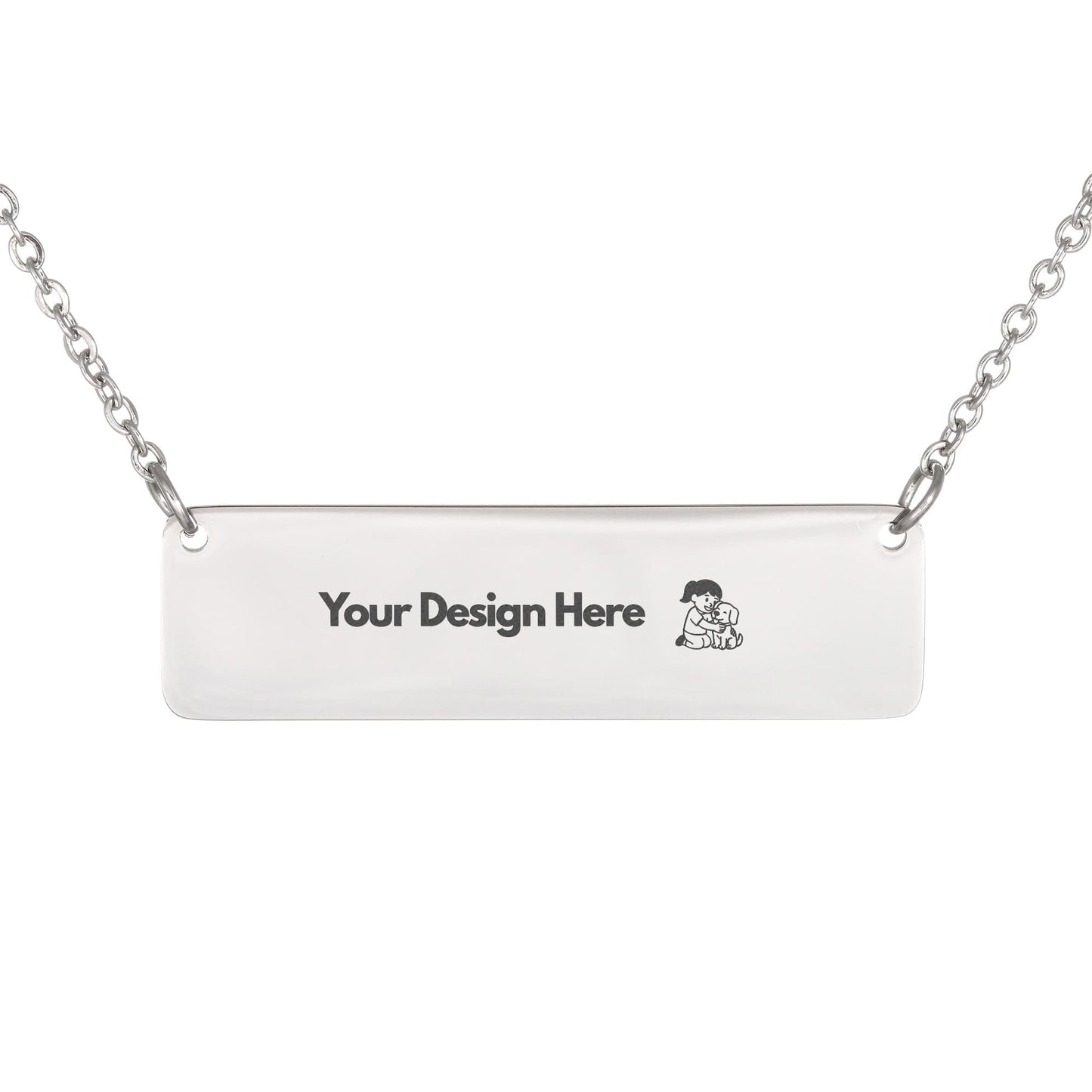 Custom Engraved Horizontal Bar Necklace