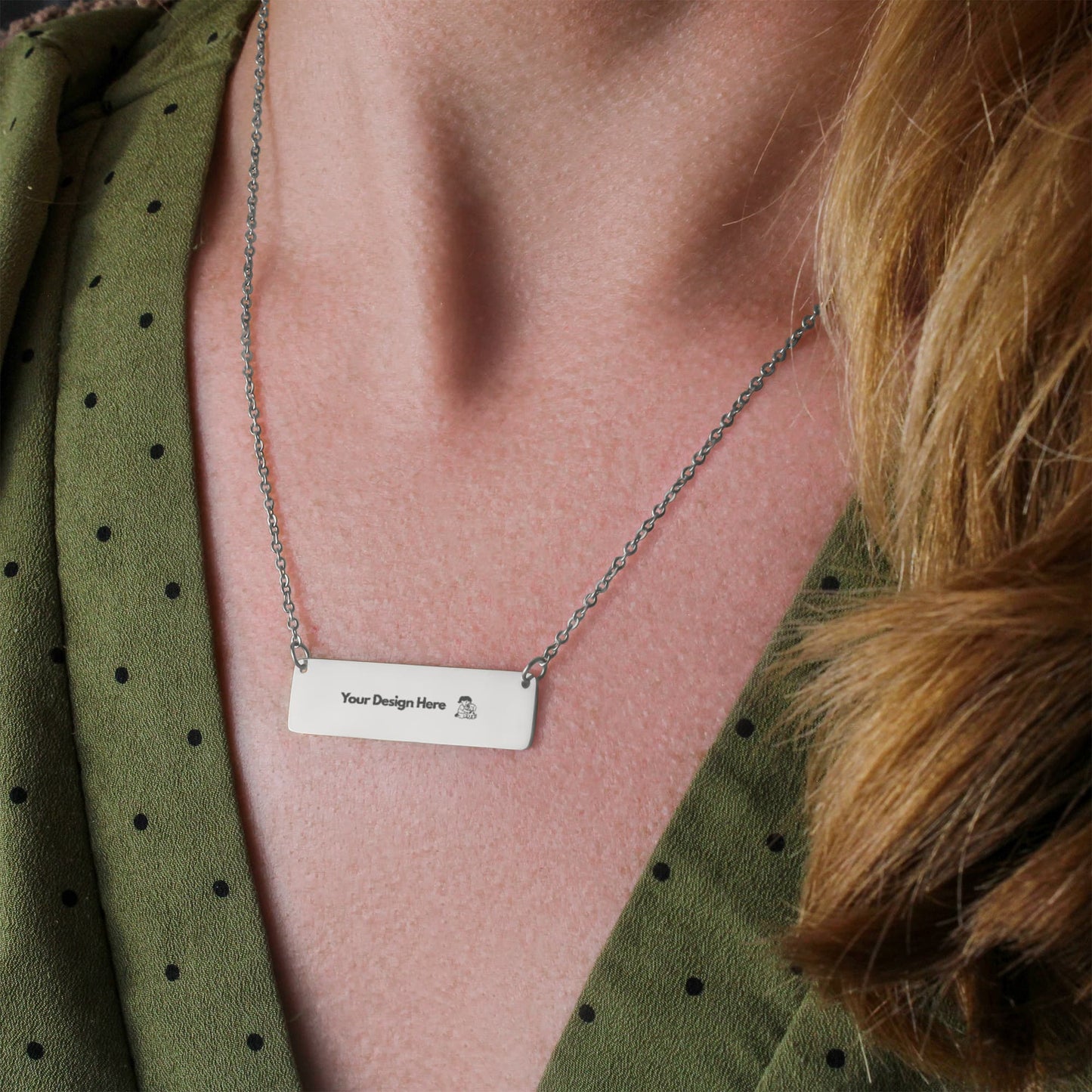 Custom Engraved Horizontal Bar Necklace