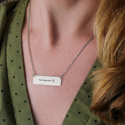 Custom Engraved Horizontal Bar Necklace