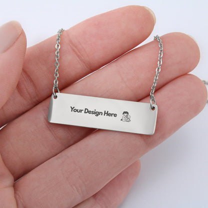 Custom Engraved Horizontal Bar Necklace