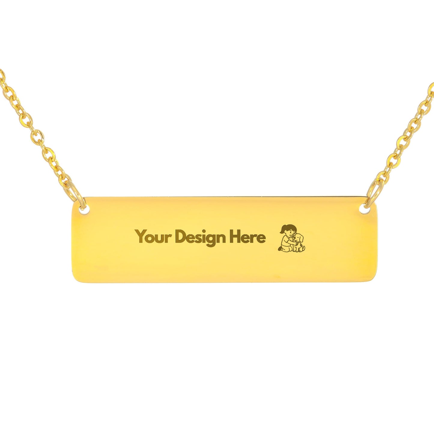 Custom Engraved Horizontal Bar Necklace