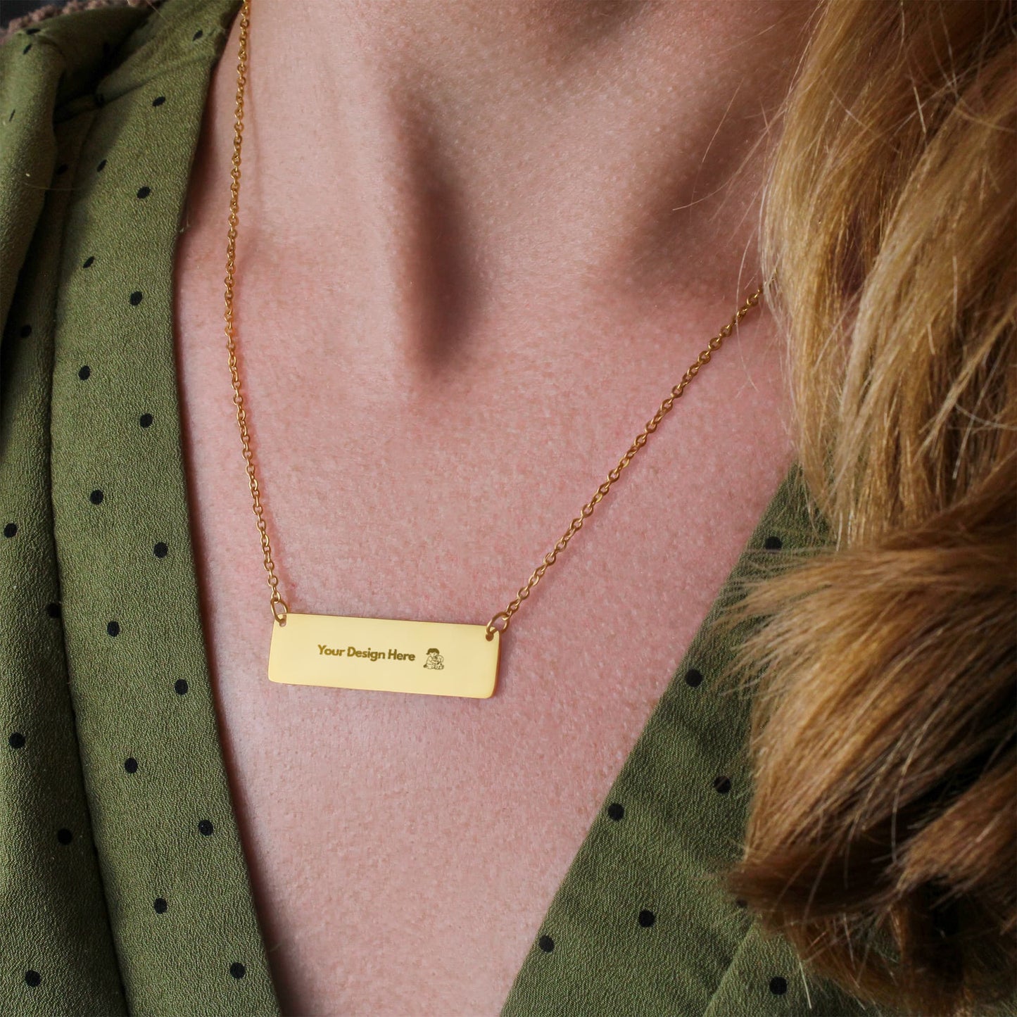 Custom Engraved Horizontal Bar Necklace