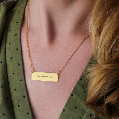 Custom Engraved Horizontal Bar Necklace