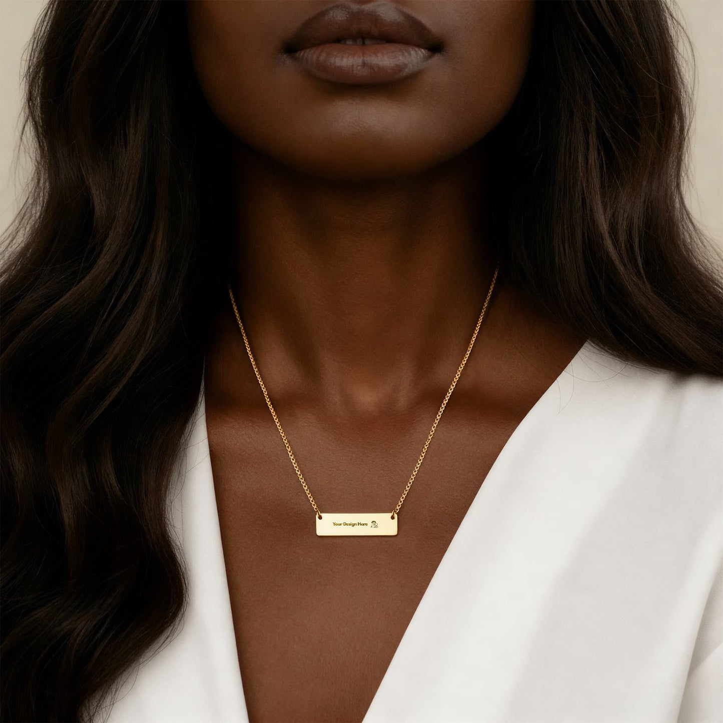 Custom Engraved Horizontal Bar Necklace