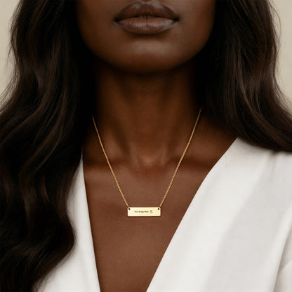 Custom Engraved Horizontal Bar Necklace