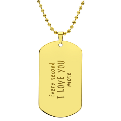Personalized Handwritten Message Engraved Dog Tag Necklace