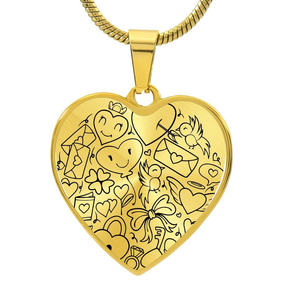 Colgante + Collar de Corazón Gráfico - Love Valentine