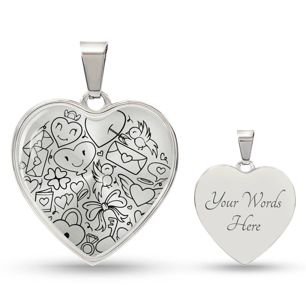 Colgante + Collar de Corazón Gráfico - Love Valentine