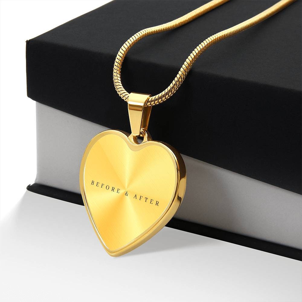 Graphic Heart Pendant + Necklace - Before & After