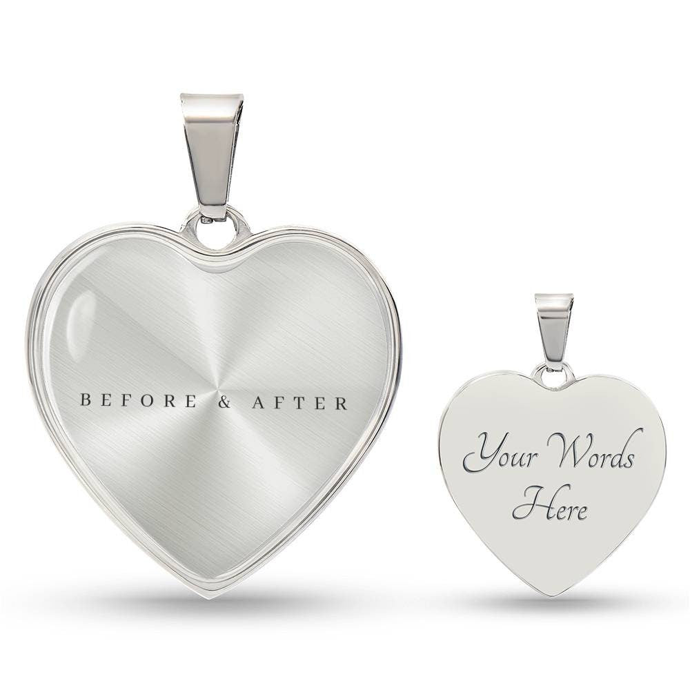 Graphic Heart Pendant + Necklace - Before & After