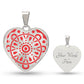 Graphic Heart Pendant + Necklace - Circular Floral Pattern