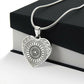 Graphic Heart Pendant + Necklace - Round Mandala Pattern